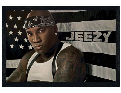 Image of Young Jeezy Black Wooden Framed Hustlerz Ambition Poster