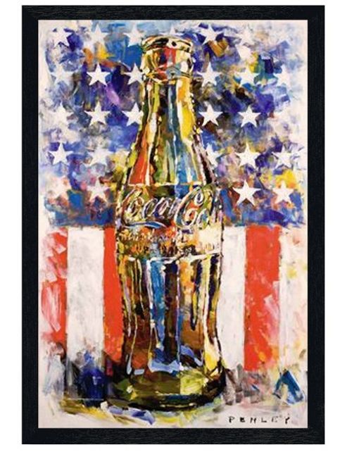 Image of Coca-cola Black Wooden Framed All American Cola Poster