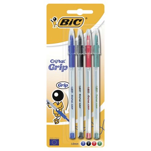 Image of Bic Cristal Grip Assorted Colours, 4 Pack