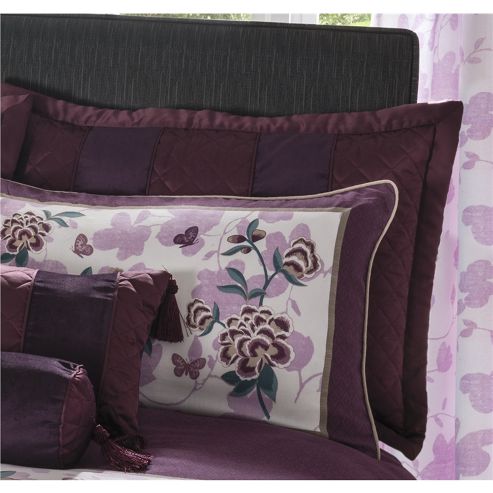 Image of Catherine Lansfield Home Designer Collection Plum Corrine/ Classique Pillowsham