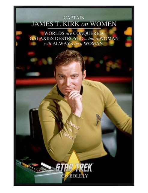 Image of Gloss Black Framed Star Trek Captain James T Kirk Poster