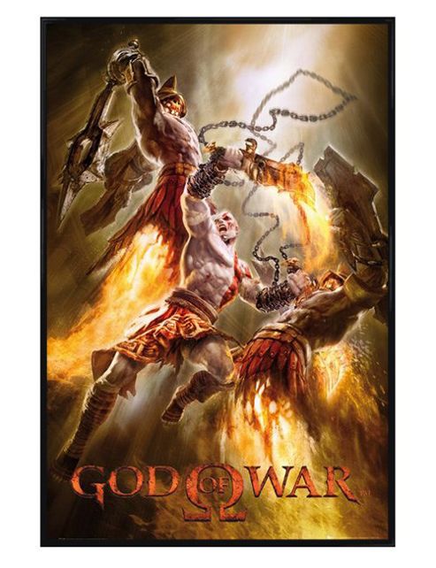 Image of God Of War Gloss Black Framed Hyperion Guards Poster