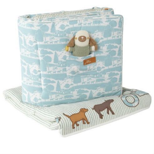 Image of Baby Joule Cosy Cot Bed Quilt And Brilliant Cot Bed Bumper (on The Farm)