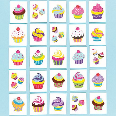 Image of Cupcake Glitter Tattoos (pack Of 24)