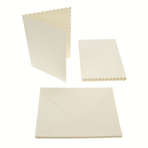 Image of A6 Scalloped Card Blanks 300gsm 12pk - Cream.