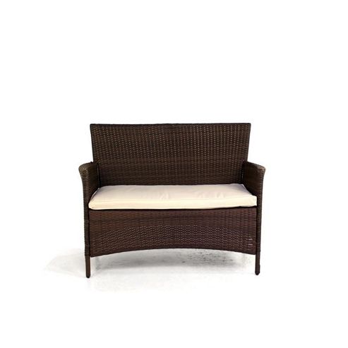 Image of Billyoh Mocha Brown Holkham Rattan Sofa 4 Seater Garden Furniture Set