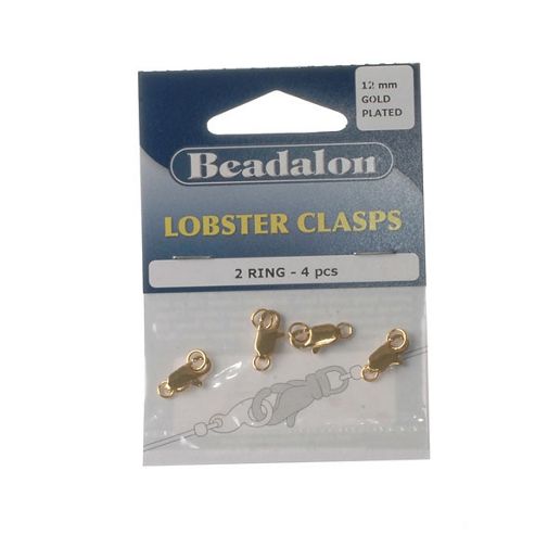 Image of Beadalon Lobstr Clsp 2rg 12mm Gp 4pcs