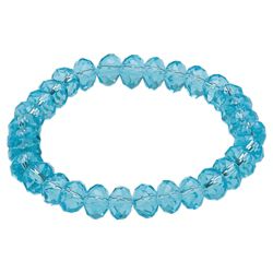 Aquamarine Glass Bead Stretch Bracelet