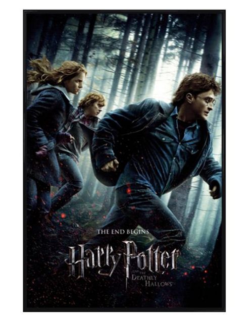 Image of Harry Potter And The Deathly Hallows Gloss Black Framed The End Begins! Poster