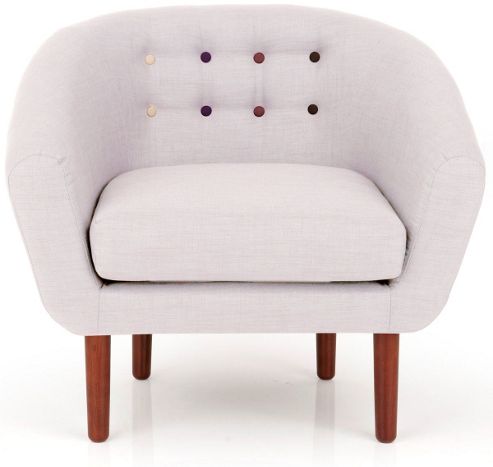 Image of Ultimum Lifestyle Olivia Button Tub Chair - Light Grey Fabric