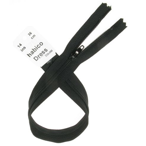 Image of Dress Zip - 36cm - Black