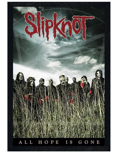 Image of Slipknot Black Wooden Framed All Hope Is Gone Poster