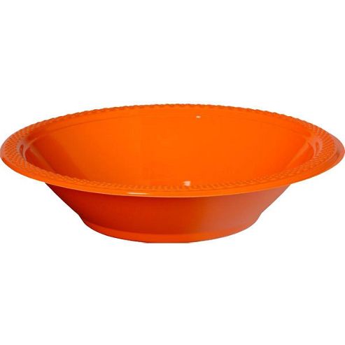 Image of Orange Party Bowls - 355ml Plastic, Pack Of 20
