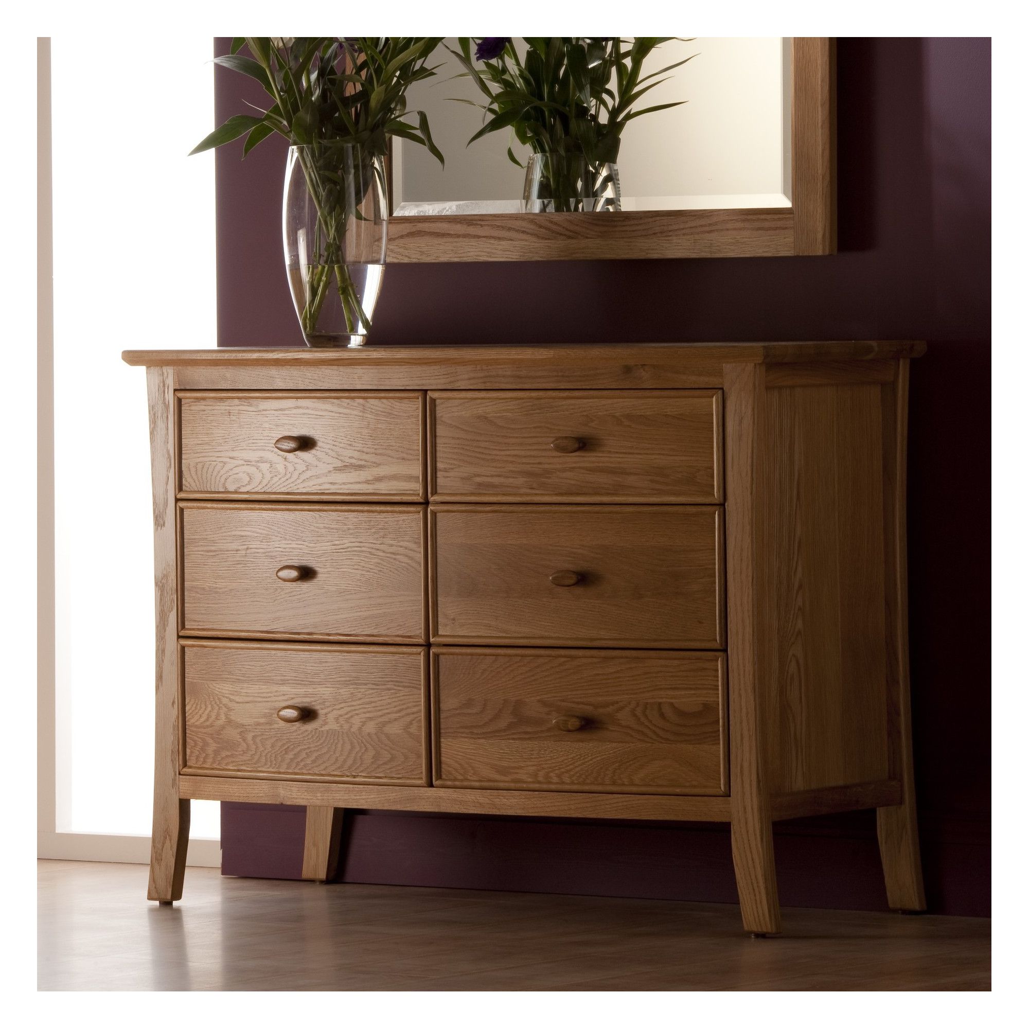 World Furniture Calgary Six Drawer Dresser in Oak at Tesco Direct