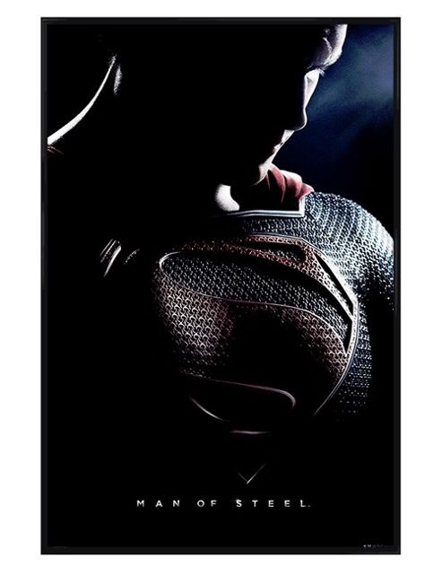 Image of Gloss Black Framed Superman Man Of Steel The Ultimate Superhero Poster