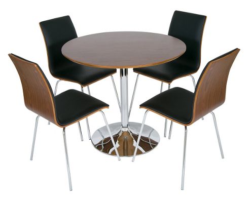 Image of Levv Dtw-50bl/wal Verona Walnut And Black Dining Set