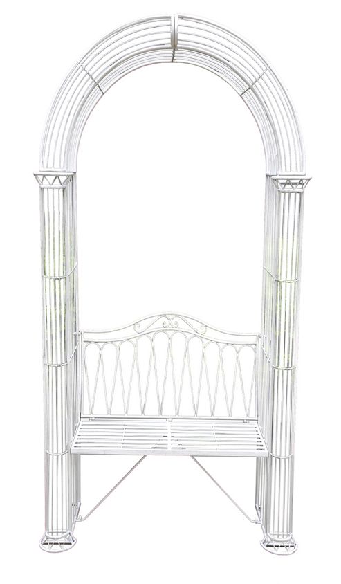 Image of Antique White Arbour Bench