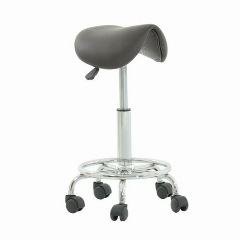 Image of Saddle Brown Faux Leather Stool