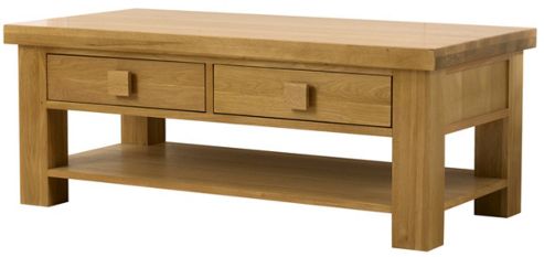 Image of Barcelona Solid Oak Rectangle Coffee Table