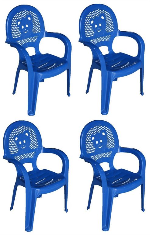 Image of Resol Childrens Garden Plastic Chair - Blue - (pack Of 4 Chairs)