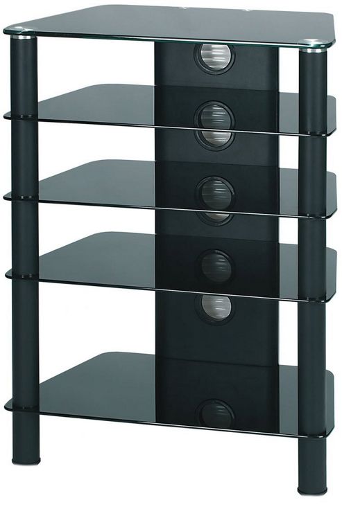Image of Demagio Black Glass Audio Stand
