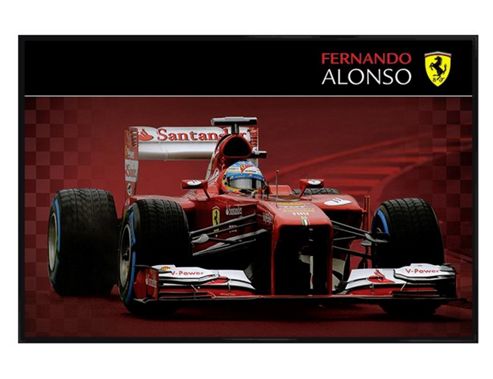 Image of Formula 1 Ferrari Gloss Black Framed Fernando Alonso F1 Poster