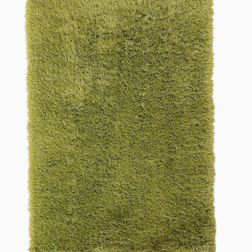 Image of Think Rugs Monte Carlo Green Shaggy Rug - 80 Cm X 140 Cm (2 Ft 8 In X 4 Ft 7 In)