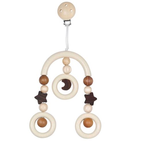 Image of Heimess 735260 Wooden Mini Trapeze Clip On Mobile (moon And Stars)
