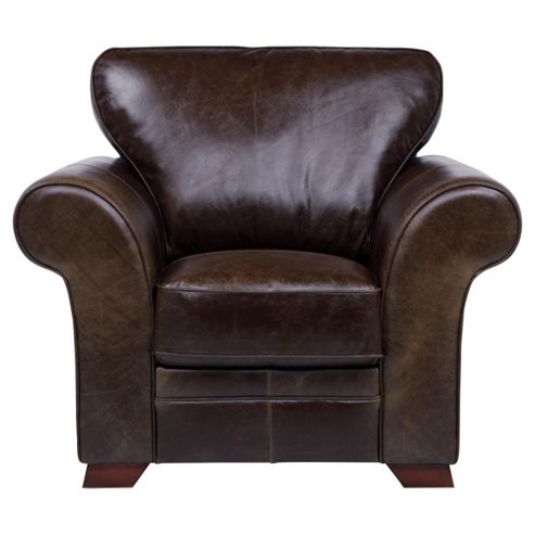 Image of Aldeborough Leather Armchair, Walnut
