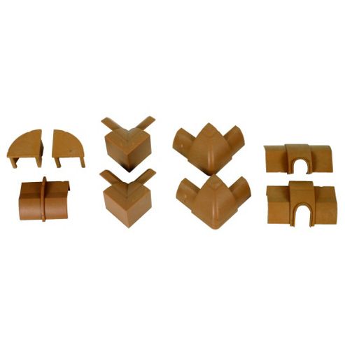 Image of 22 X 22mm Oak Effect 1/4 Sphere Cable Trunking Accessory Pack