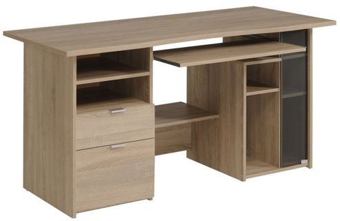 Image of Parisot Havana Computer Desk - Rough Oak