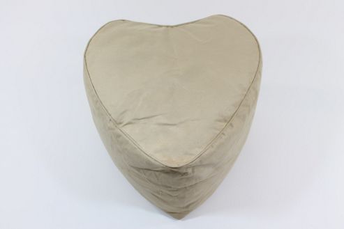 Image of Kaikoo Faux Suede Heart Shaped Pouffe, Natural