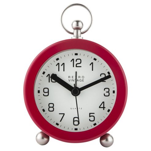 Image of Tesco Fob Top Alarm Clock, Red