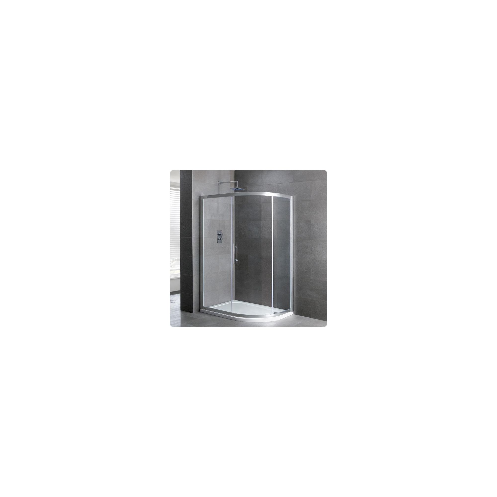Duchy Select Silver 1 Door Offset Quadrant Shower Enclosure 1000mm x 900mm, Standard Tray, 6mm Glass at Tescos Direct