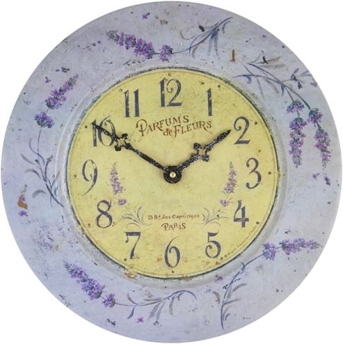 Image of Roger Lascelles Clocks Tin Lavender Theme Wall Clock