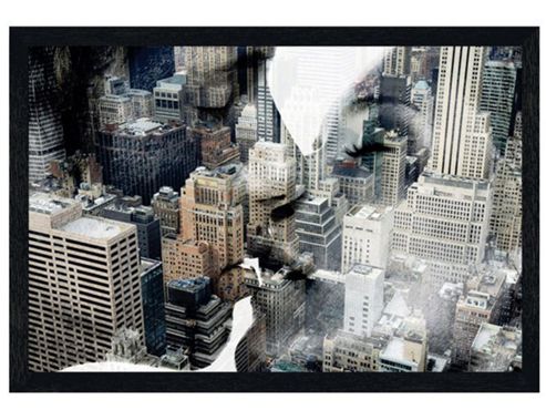 Image of New York Black Wooden Framed New York Romance Poster