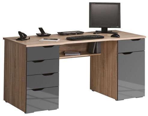 Image of Maja Malborough Oak And Grey Computer Desk