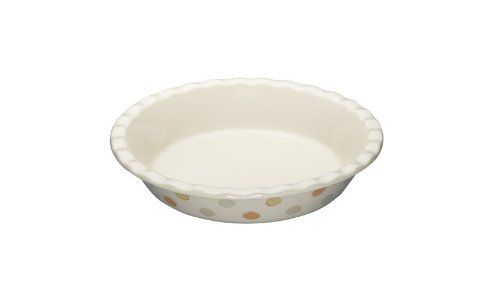 Image of "classic Collection Round Fluted Pie Dish Polka Pattern Large 26cm X 6cm, Labelled"