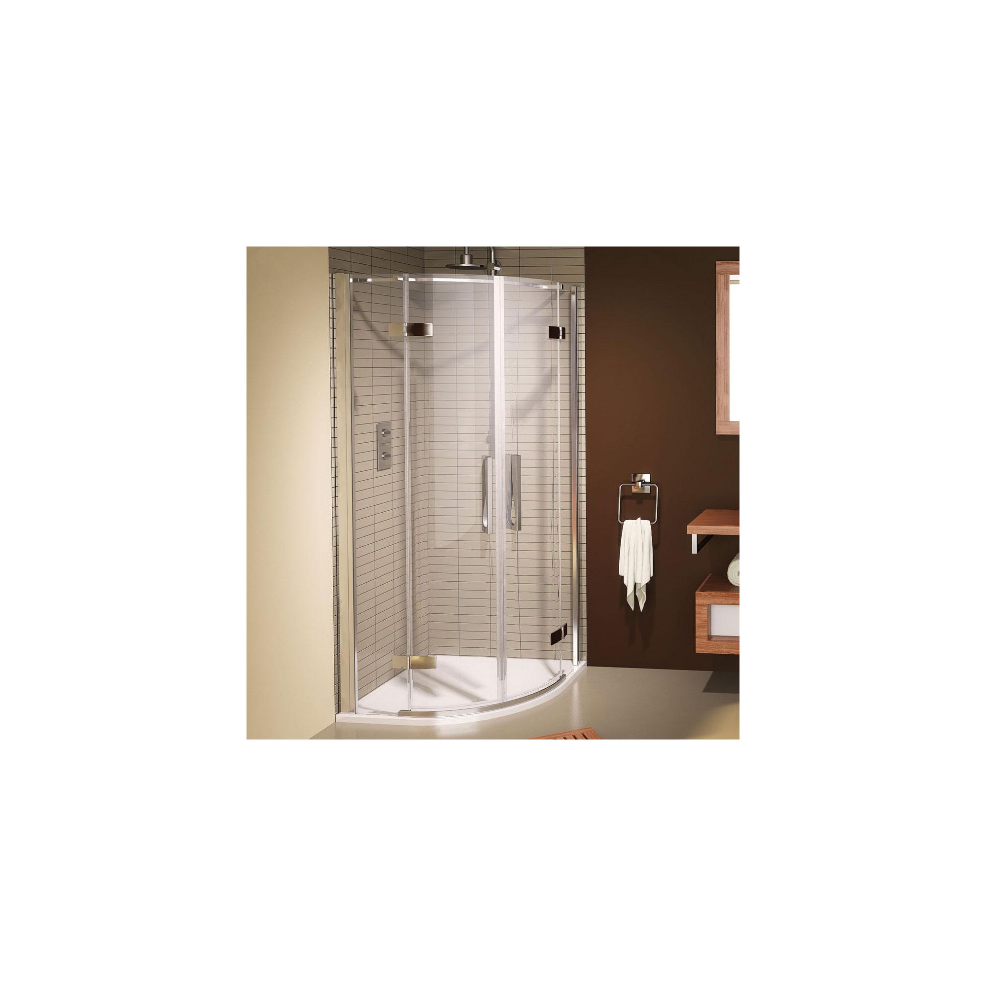Aqualux AQUA8 Hinge Quadrant Shower Door, 800mm x 800mm, Polished Silver Frame, 8mm Glass at Tesco Direct
