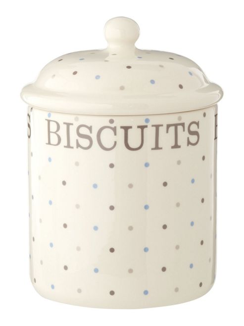 Image of Linea Ceramichomespun Dotty Biscuit Jar In Multi