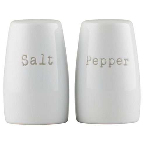 Buy Word Salt & Pepper Set, White From Our Dining Accessories Range - Tesco