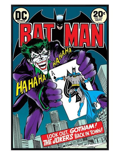 Image of Batman Dc Comics Gloss Black Framed The Joker's Back In Town! Poster