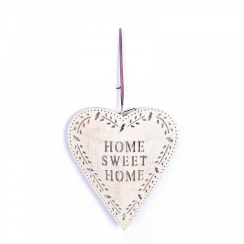 Image of Large Rustic Finish Metal 'home Sweet Home' Heart Decoration