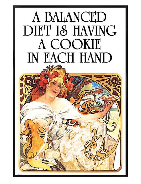 Image of Gloss Black Framed A Balanced Diet Poster
