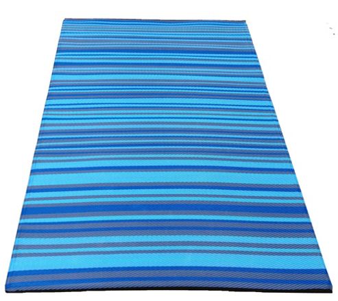Image of Green Decore Aqua Woven Rug - 180 Cm X 120 Cm (5 Ft 10 In X 3 Ft 10 In)
