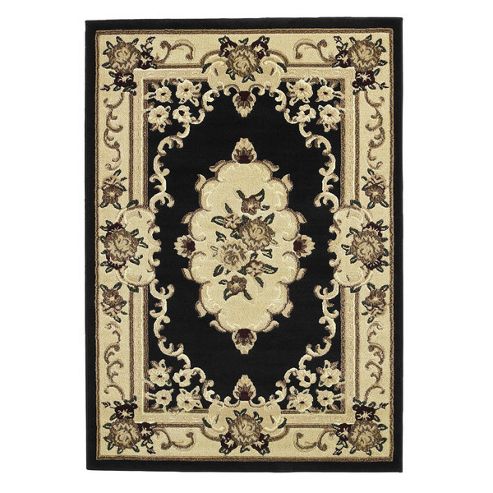 Image of Oriental Carpets & Rugs Marakesh Black Rug - 150cm L X 80cm W