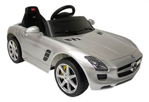Image of Kids Electric Car Mercedes Benz Sls 6 Volt Silver Gloss