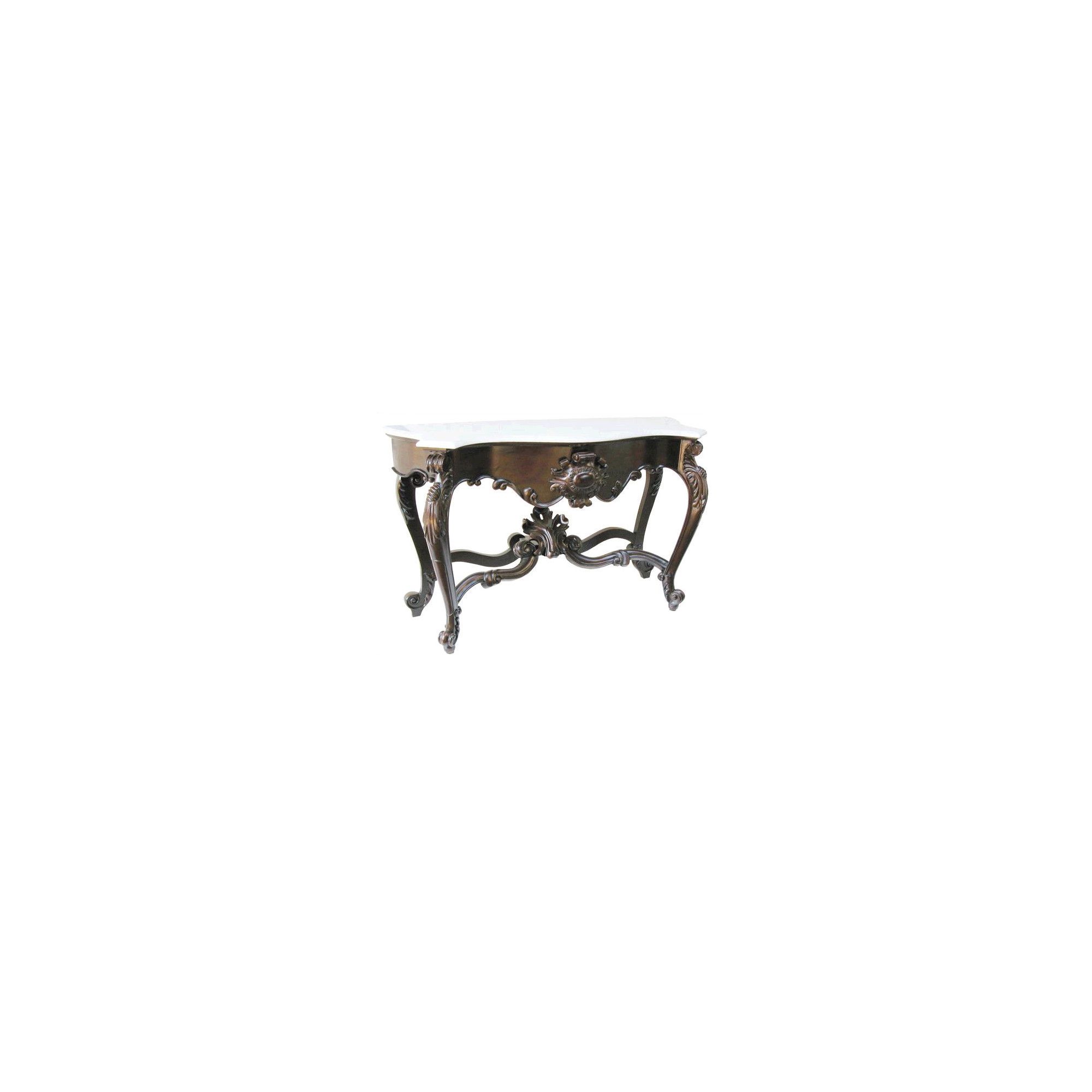 Lock stock and barrel Mahogany Marble Topped Carved Shell Console Table in Mahogany - Wax at Tesco Direct