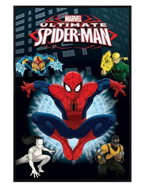 Image of Gloss Black Framed Marvel Comics Ultimate Spider-man Heroes Poster
