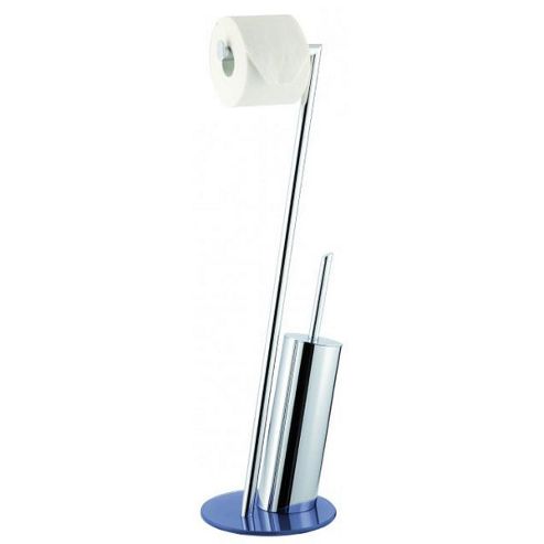 Image of Sanwood Texas Toilet Brush Set In Chrome - Blue